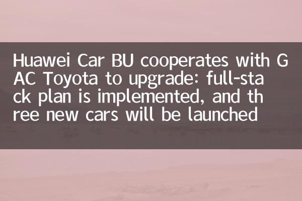 Huawei Car BU coopera con GAC Toyota para actualizar: se implementa el plan completo y se lanzarán tres autos nuevos en 2027